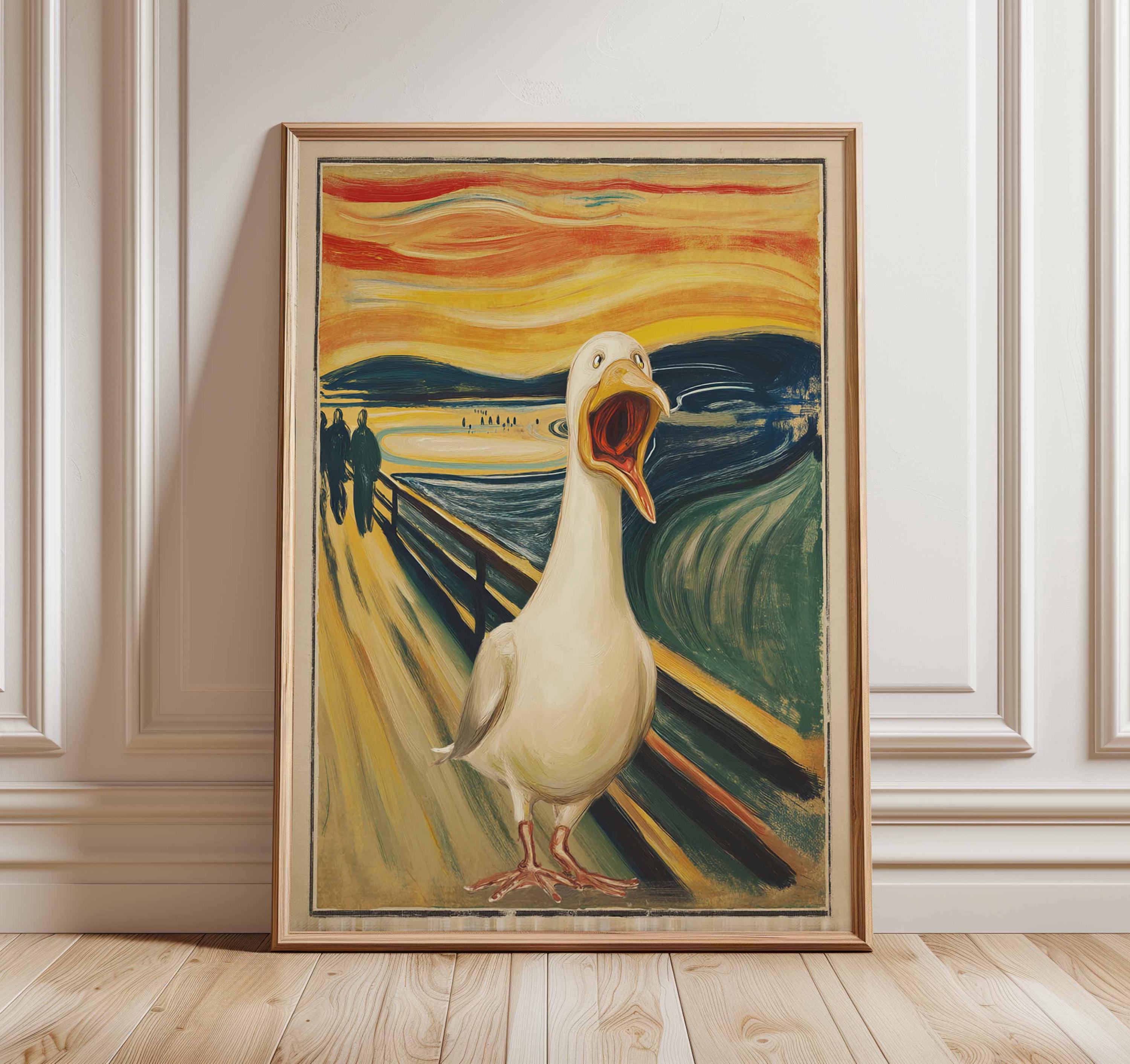面白いアヒルの叫びのウォールアート - 叫びにインスパイアされた