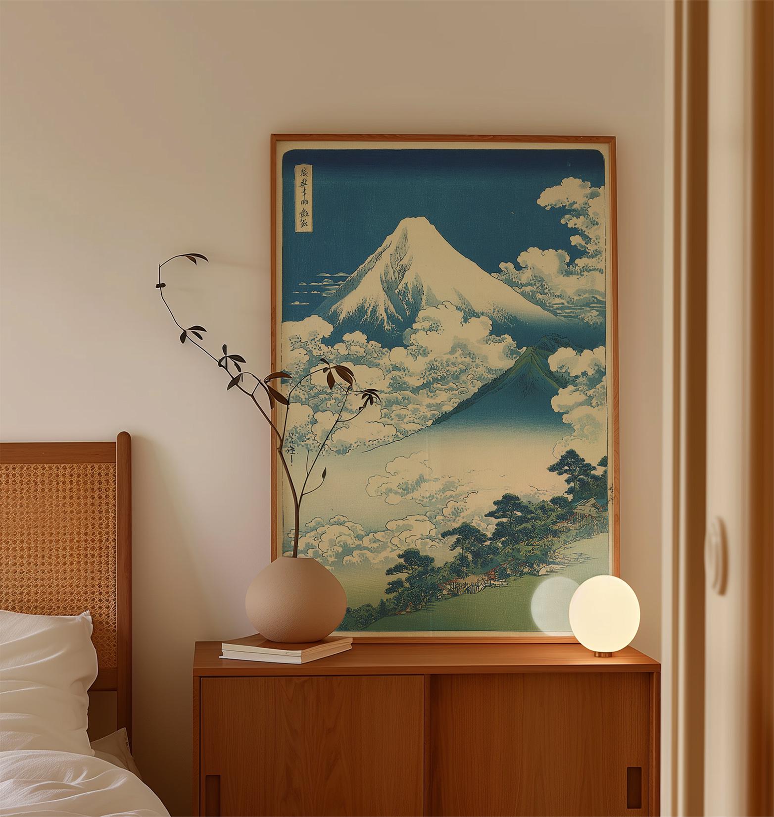 Mount Fuji Poster | Japanese Landscape Wall Art | Vintage Style Print ...