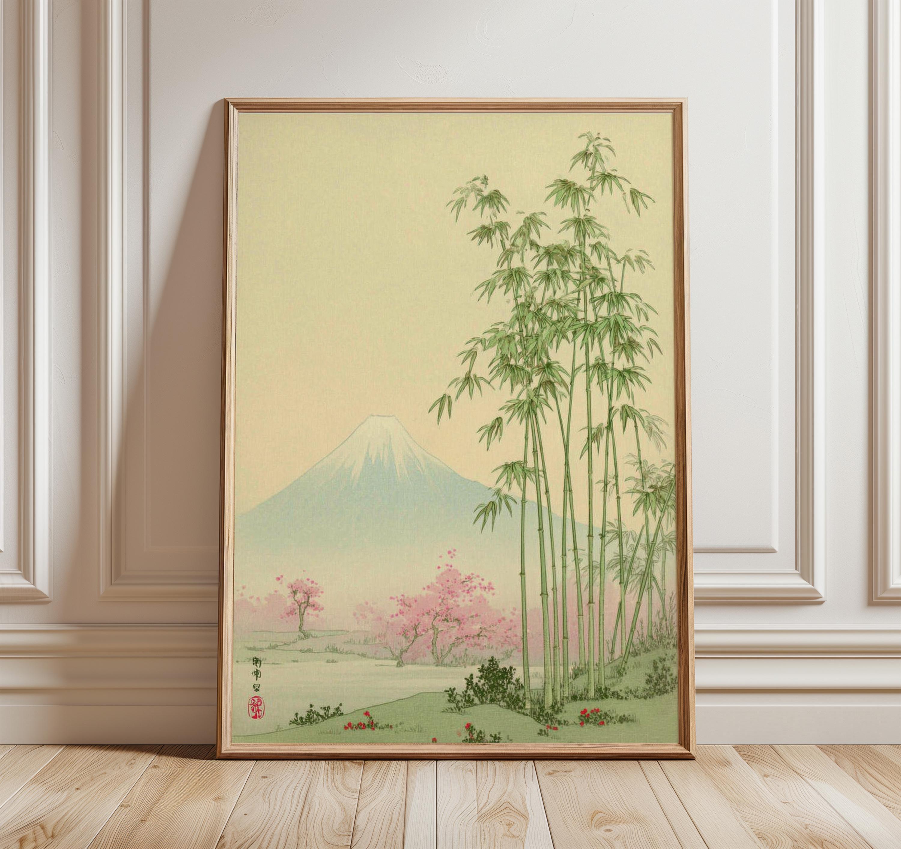 FUJIFILM WALL DECOR A4サイズ ダイナゼノン 新品 Japanese Bamboo Wall Art, Mount Fuji Landscape Poster, Traditional