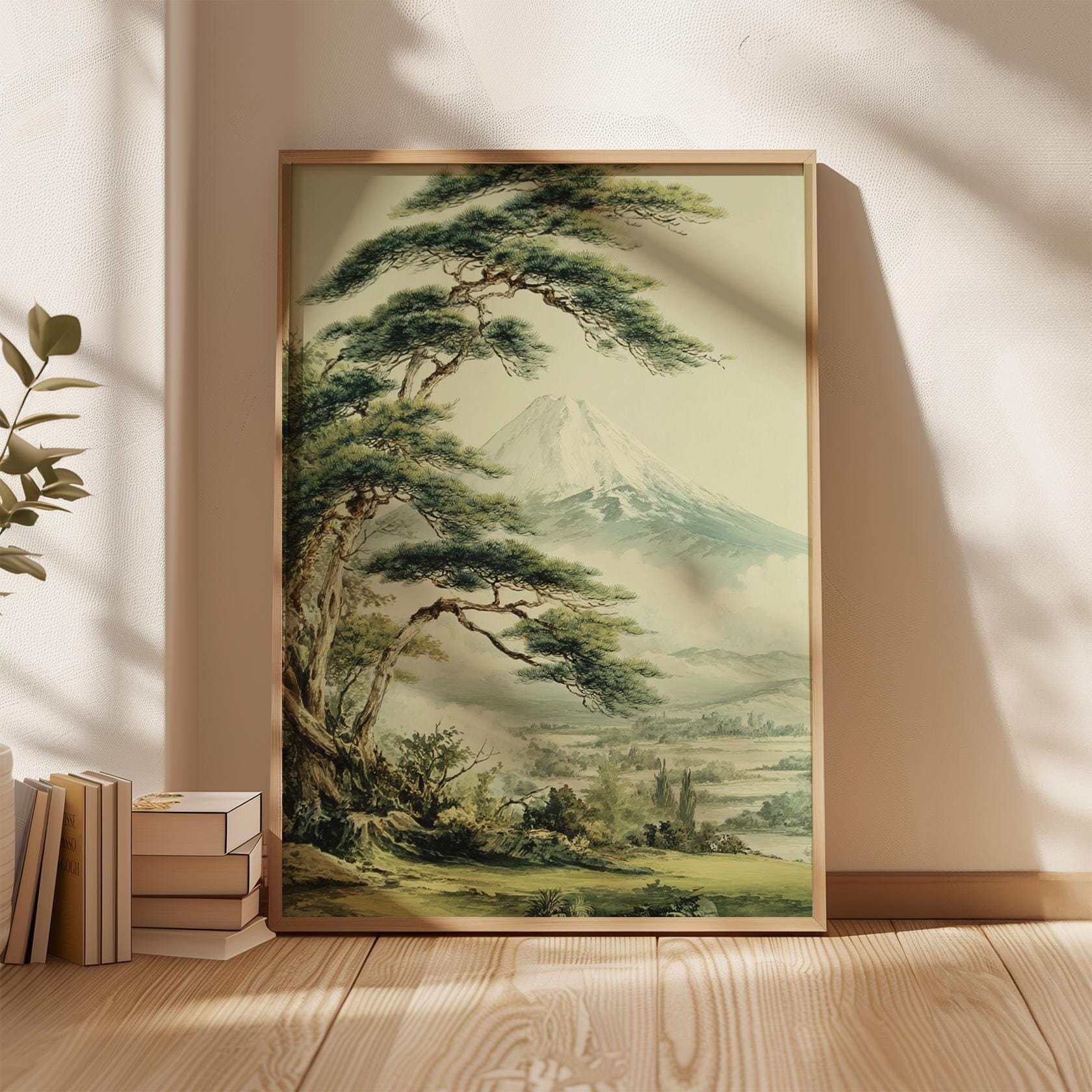 Mount Fuji Poster | Japanese Landscape Wall Art | Pine Tree Mountain ...