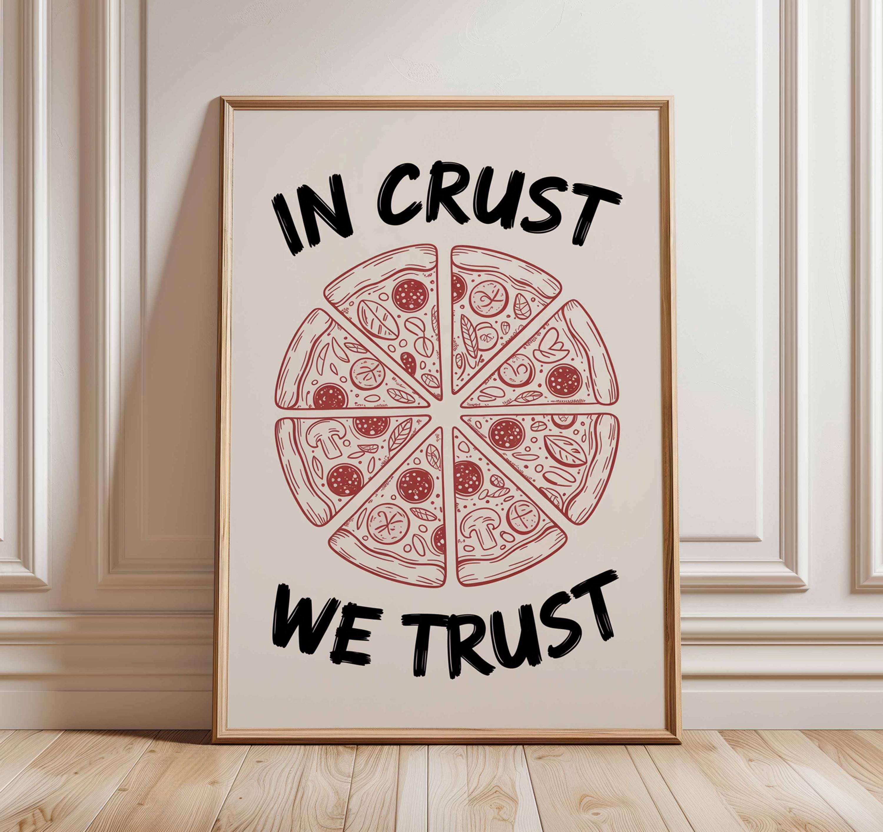 Planetee Affiche Pizza C'est La Vie - Poster Humour Déco Murale Qualité Premium A4