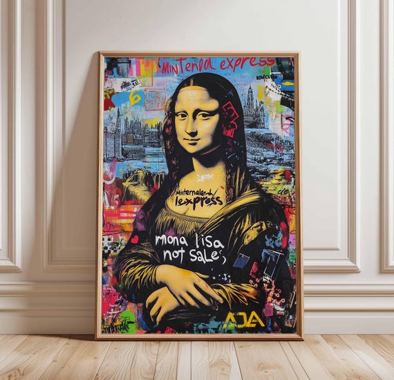 Mona Lisa Graffiti Wall Art – Pop Culture Poster, Street Art Mona