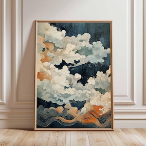 Japanese Wall Art, Japanese Wave Print, Katsushika Hokusai Poster, Japanese Decor, Oriental Decor, Nature Print, Botanical Wall Art