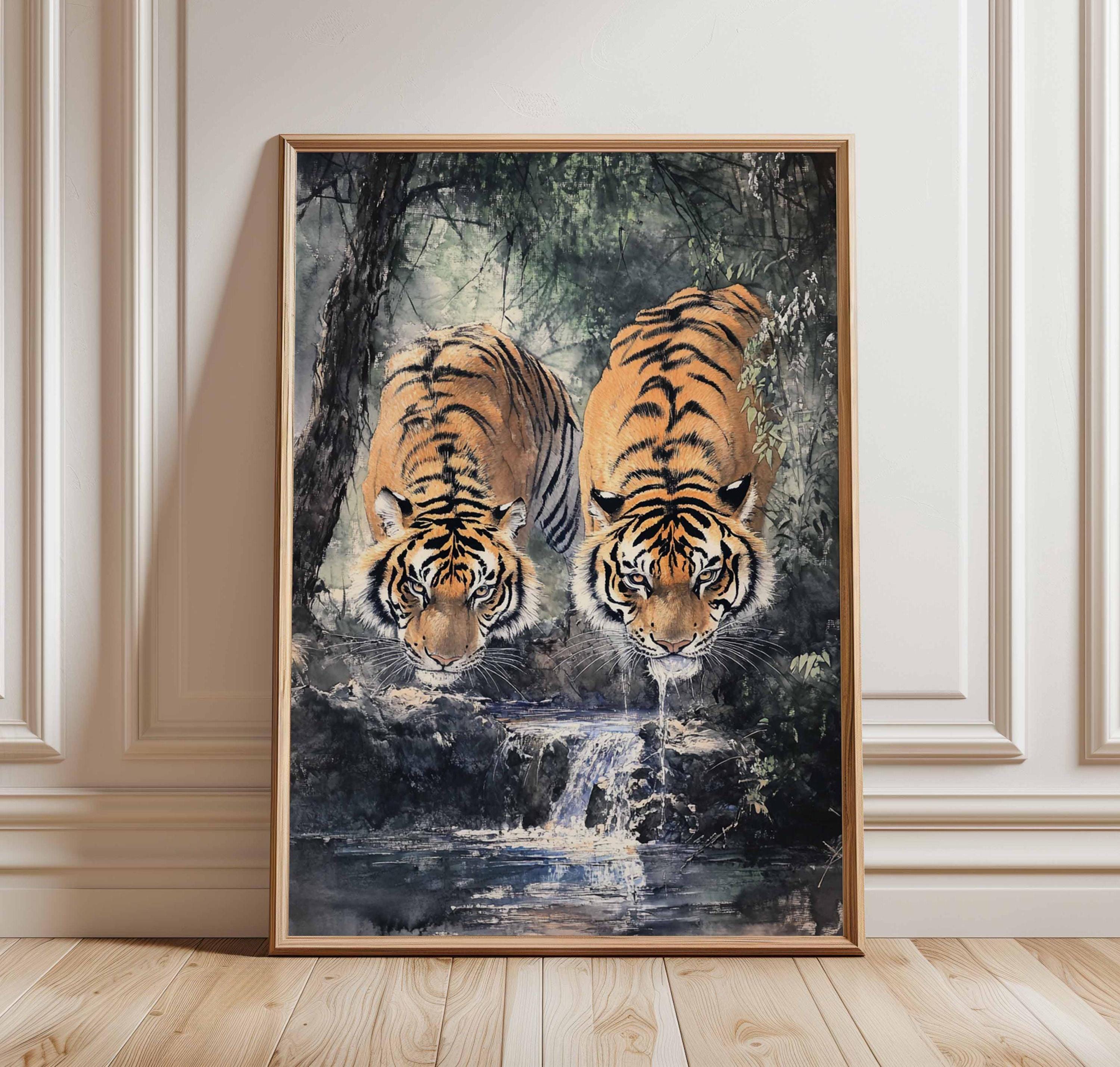 原画/抽象画/モダンアート/インテリア/アクリル画 OLD TIGER(虎波) 絵画 タイガー 虎 インテリア絵画 アートパネル インテリア 壁掛け