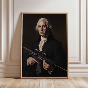 George Washington Poster, Historical Art Print, Revolutionary War Art, Political Portrait, American History Wall Art, Vintage Style Art