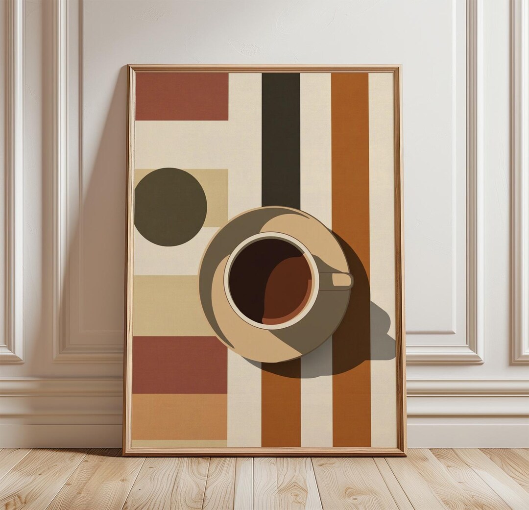 Coffee Cup Poster | Mid Century Modern Wall Art | Retro Kitchen Cafe ...