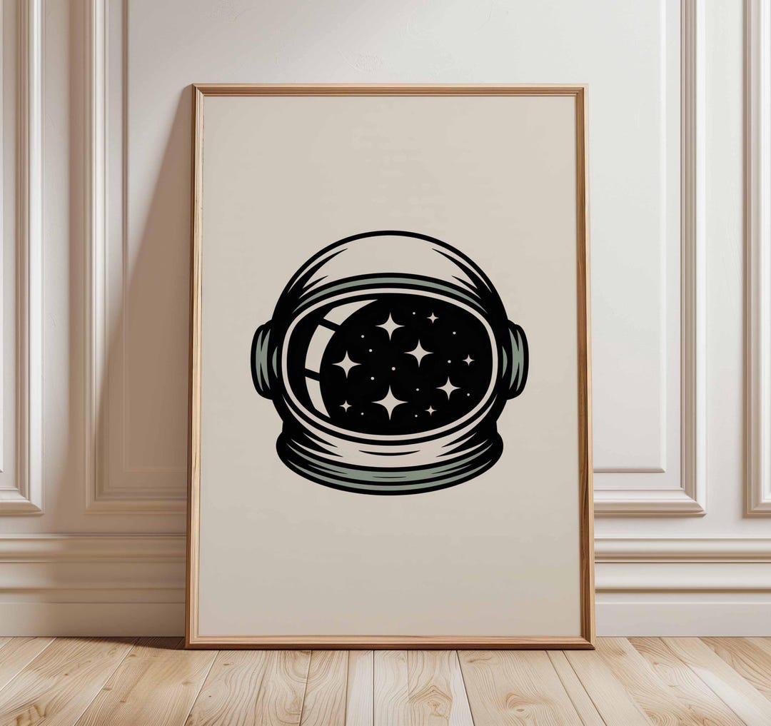 Astronaut Poster, Retro Space Wall Art Print, Vintage Sci Fi Galaxy ...
