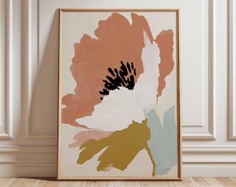 Abstrakte Blumen Wandkunst, moderne minimalistische Blumen Poster, Mid Century botanischen Druck, zeitgenössische Boho Wohnkultur