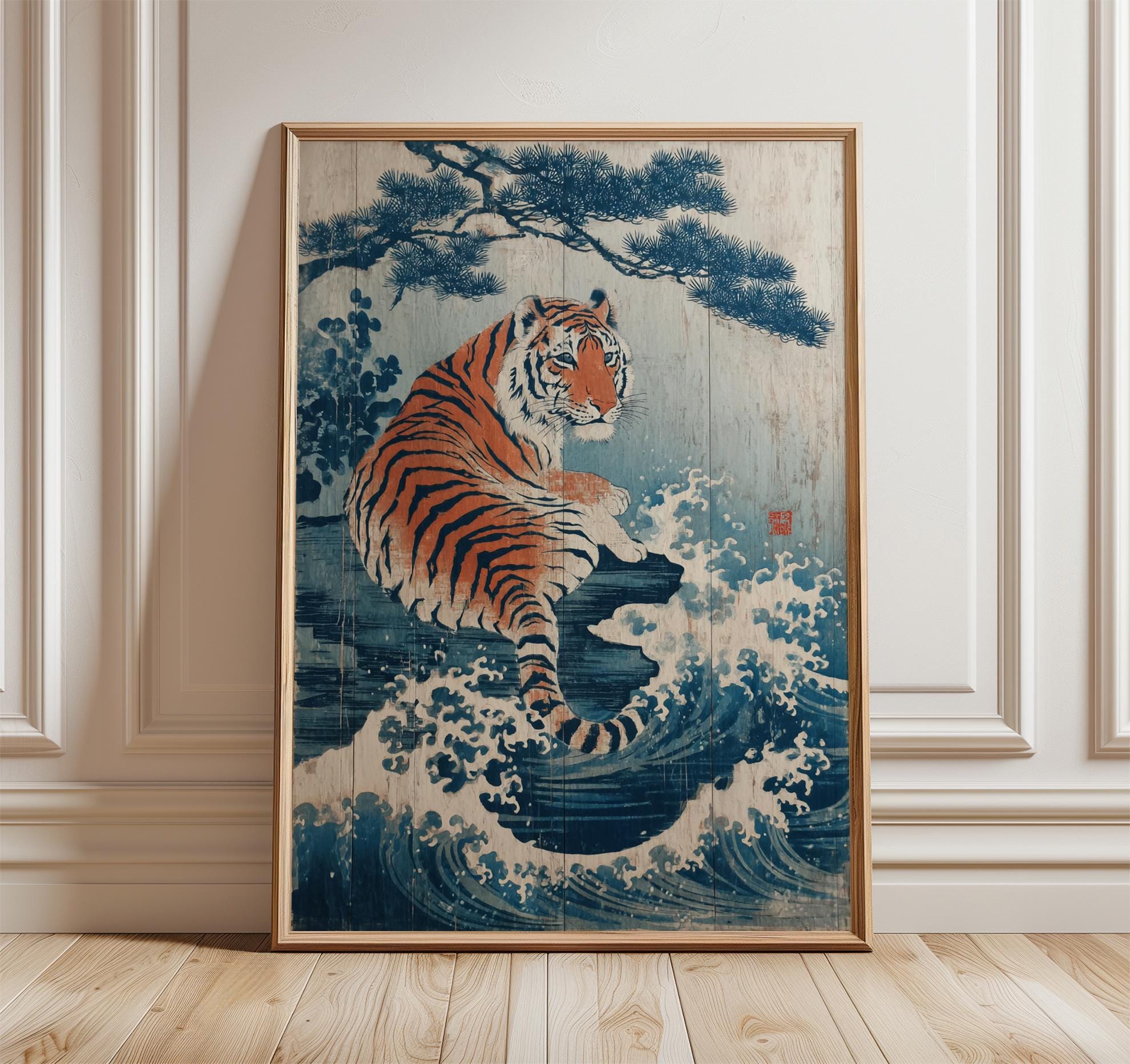 絵画 Tiger Tiger Wave Landscape Poster, Japanese Style Art Print - Etsy