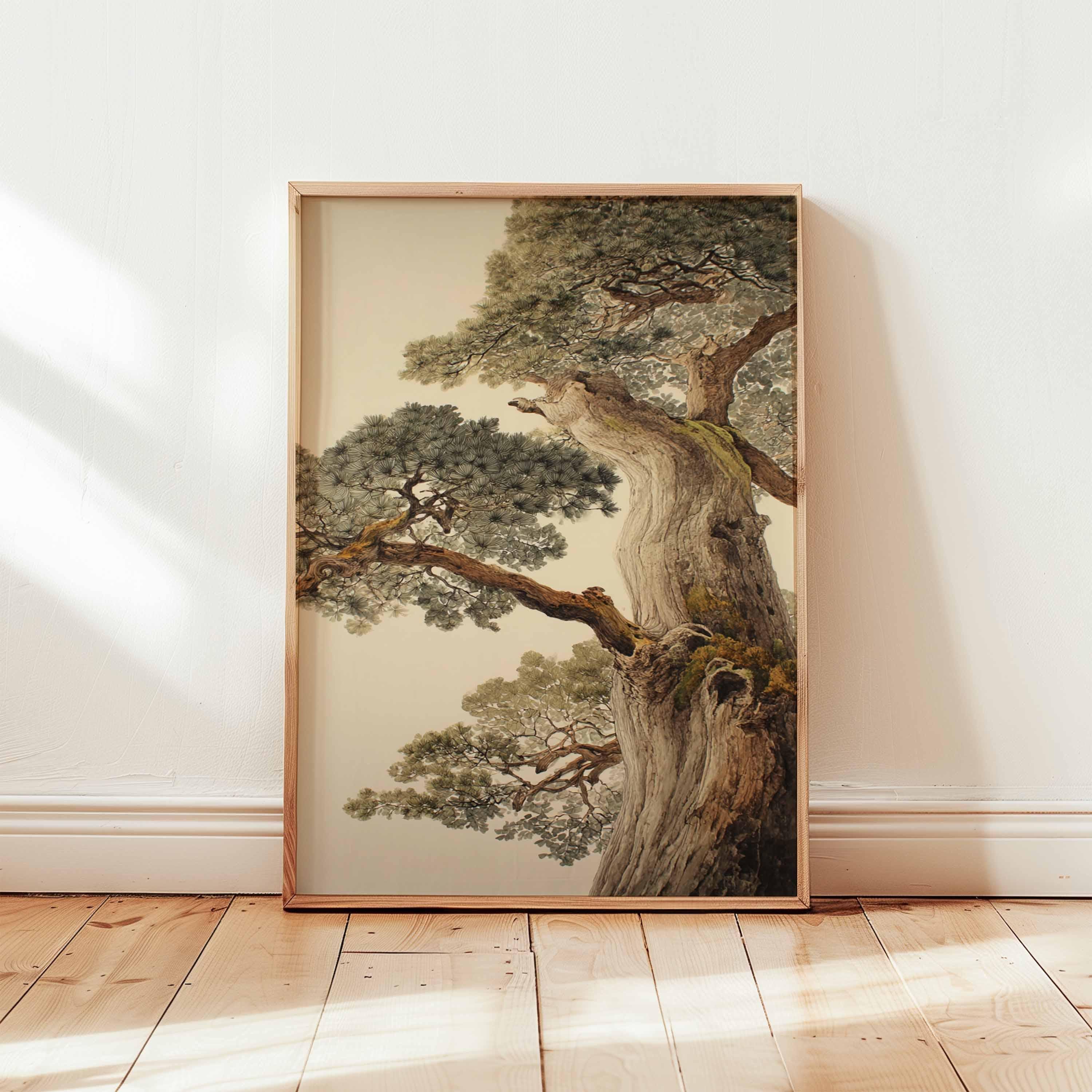 アート・デザイン・音楽 KATSURA: A Pinedly Retreat Ancient Pine Tree Wall Art, Japanese Nature Poster Print, Zen