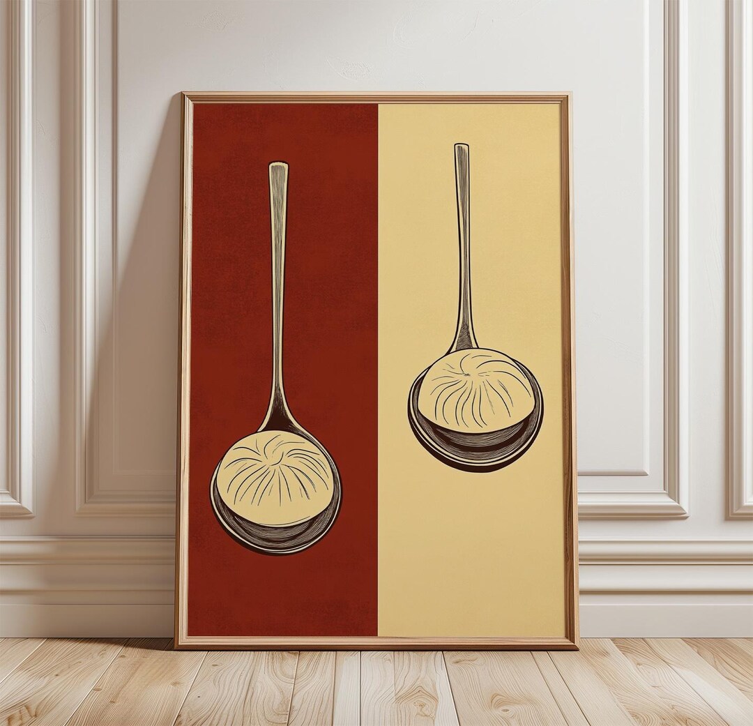 Spoon Poster Dumpling Spoon Poster | Asian Food Wall Art | Minimal Kitchen Print ...