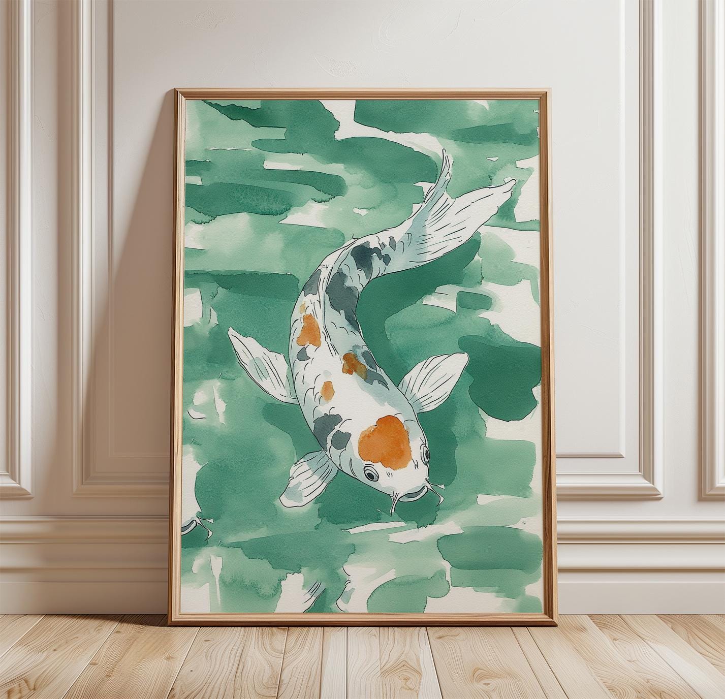 Koi Fish Poster | Watercolor Pond Wall Art | Japanese Nature Print - Etsy