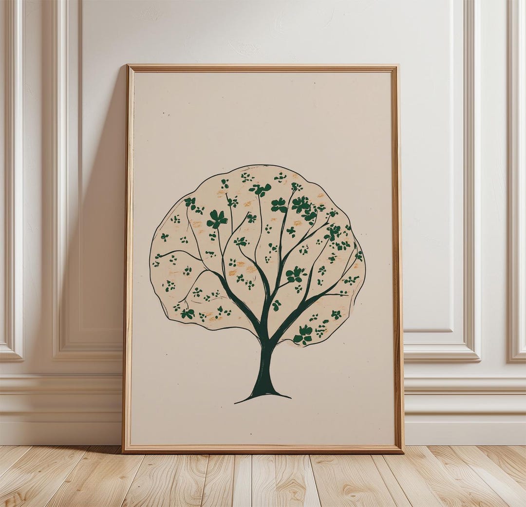 Tree Mini Poster Minimal Tree Poster | Botanical Wall Art | Simple Nature Print ...