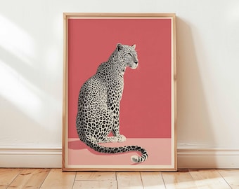Modern Leopard Wall Art Print, Bold Animal Poster for Contemporary Home Decor