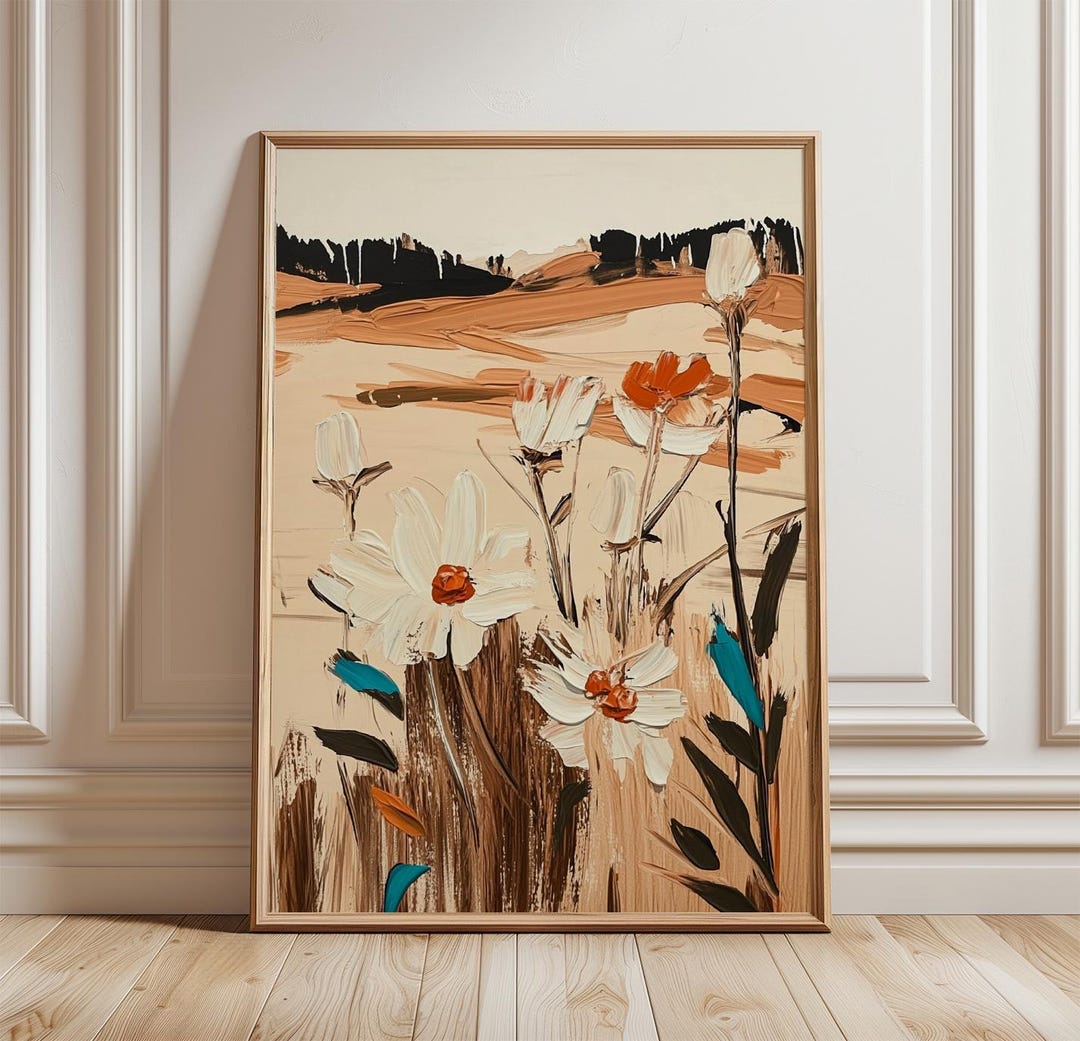 Abstract Wildflower Poster | Floral Field Wall Art | Modern Botanical ...