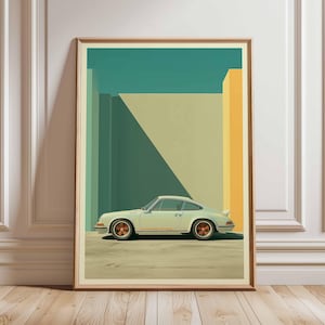 Vintage Car Wall Art, Retro Sports Car, Print Minimalist, Automotive Artwork, Classic Car Wall Decor, Unframed