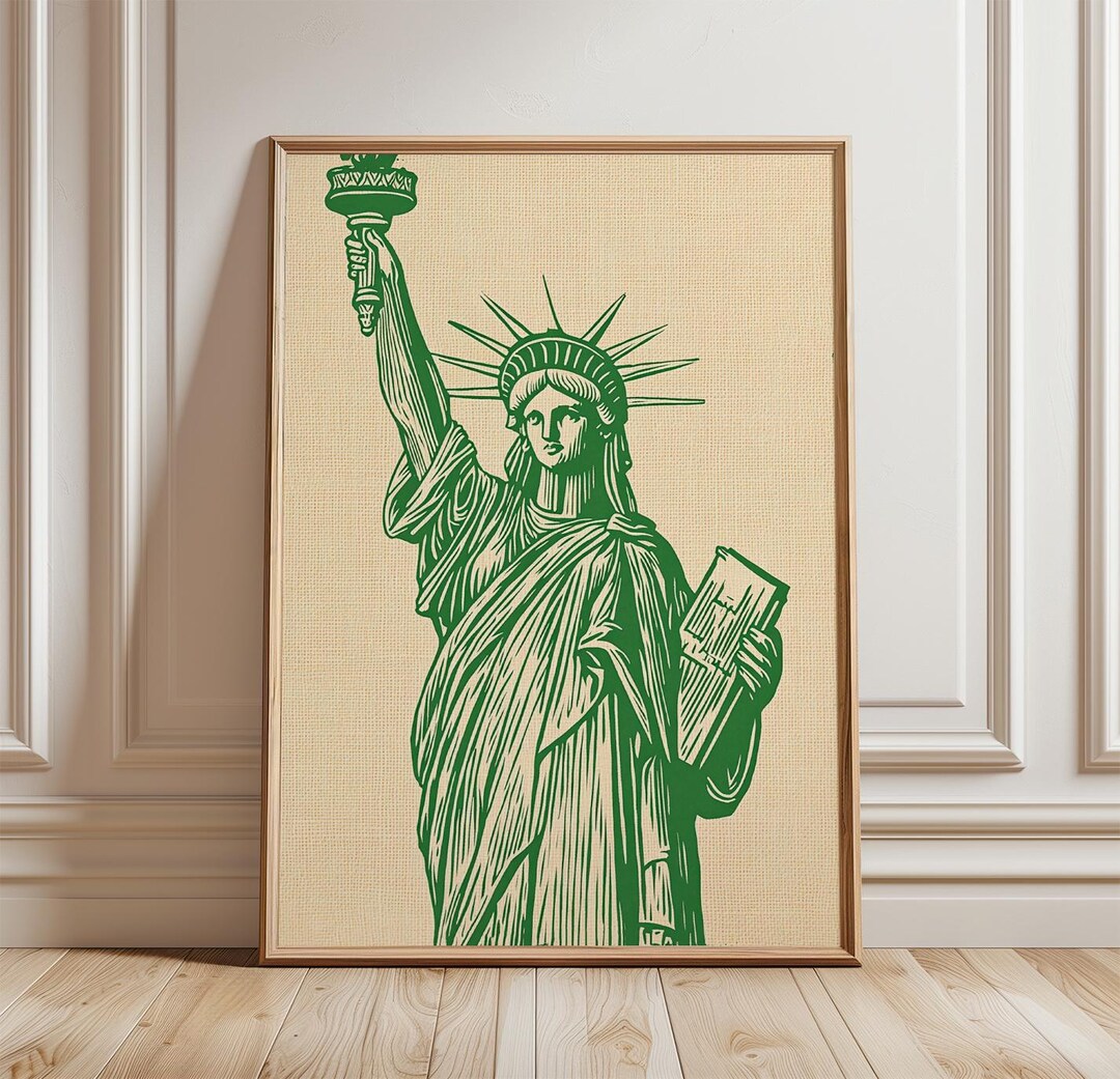 Statue of Liberty Poster Print | New York Landmark Wall Art | Vintage ...