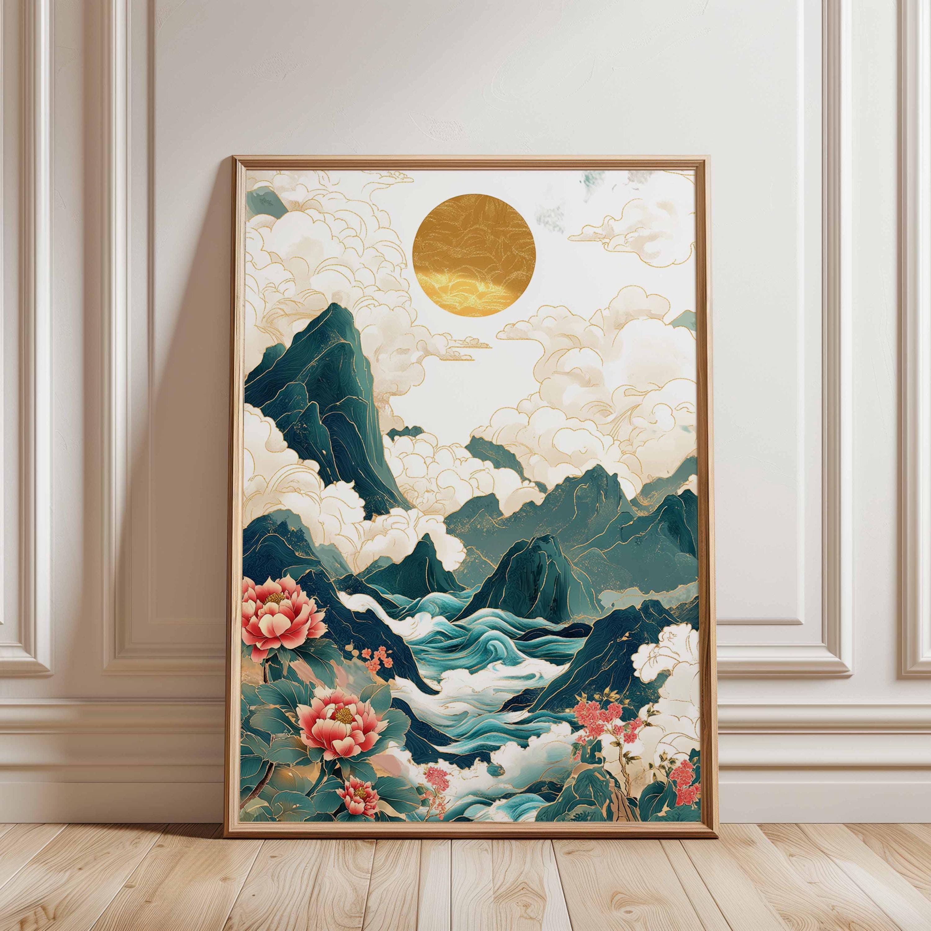 ウォールアート 石の山の絵画 セザンヌ サント・ヴィクトワール山 額装 