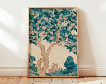 Orange Tree Poster, Botanical Wall Art, Vintage Nature Paper Print