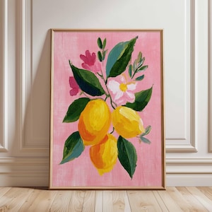 Watermelon Wall Art, Summer Fruit Print, Colorful Gingham Kitchen Poster, Pink Food Print, Modern Fruit Art, Playful Picnic Wall Decor
