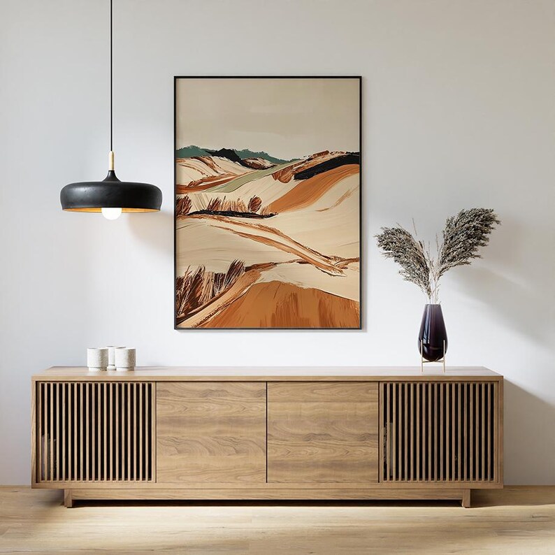 Abstract Landscape Poster | Countryside Fields Wall Art | Modern Rural ...