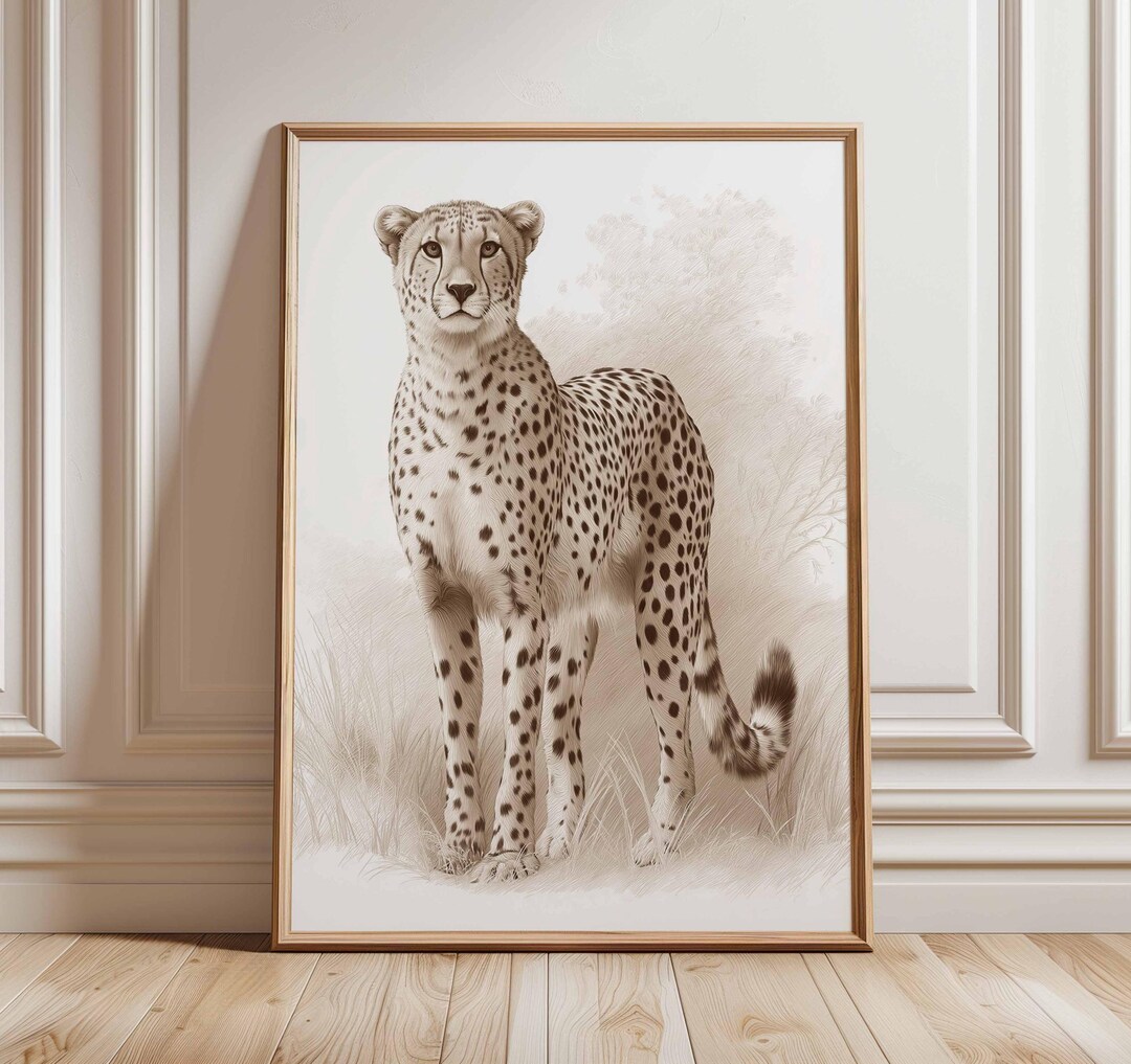 Cheetah Poster – Safari Wildlife Wall Art Print, Elegant Big Cat
