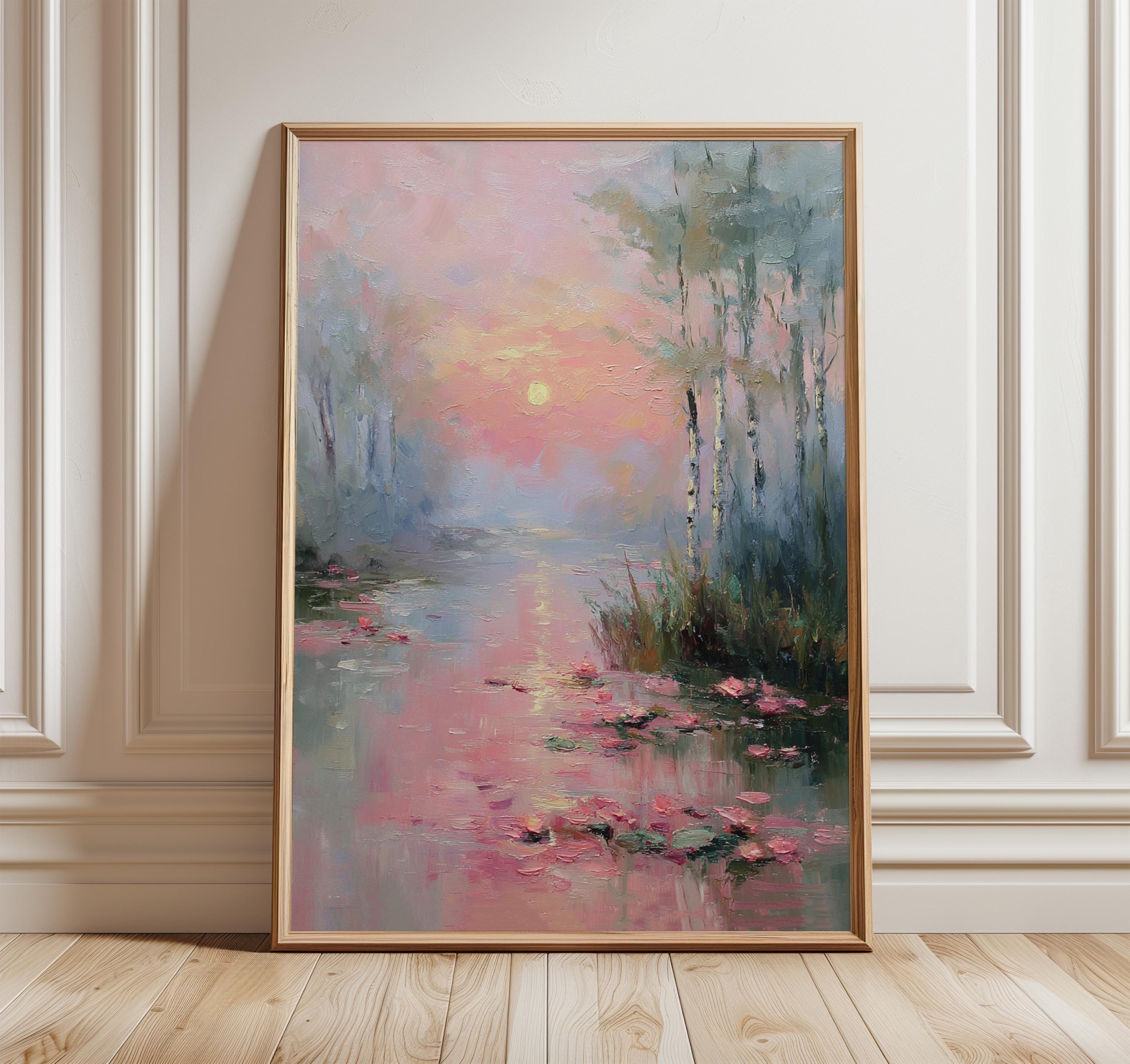 ピンクの夕焼けの絵 - Etsy 日本