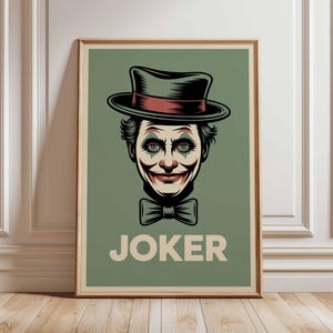 Clown Poster, Retro Circus Wall Art Print, Vintage Minimalist Clown Face Artwork, Mid Century Modern Carnival Home Decor