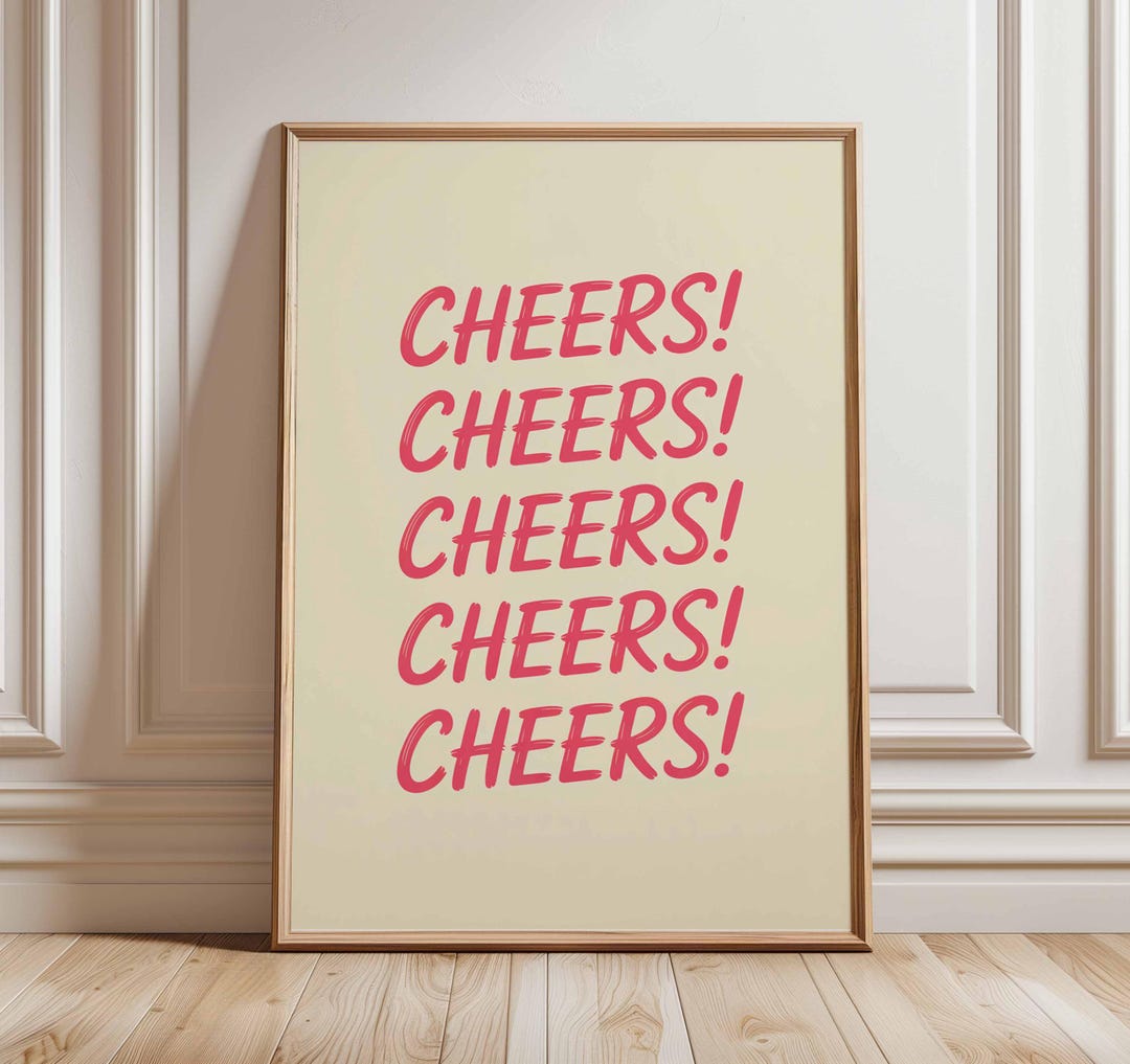 Cheers Poster, Party Wall Art, Funny Bar Print, Cocktail Drinking Decor ...