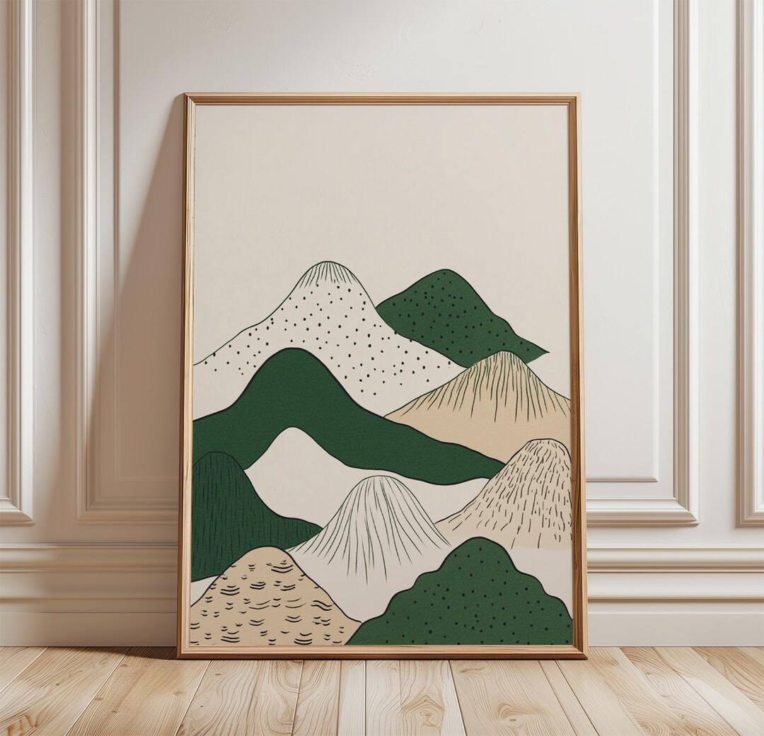 Abstract Mountain Poster | Minimal Landscape Wall Art | Modern Nature ...