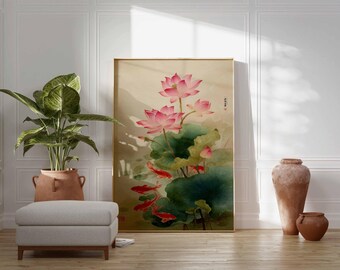 thumbnail image 2 of Large Lotus Pond Fish Wall Sticker - Multicolor Vinyl Decal For Living Room, Bedroom, Bathroom Decor 2 of 5
