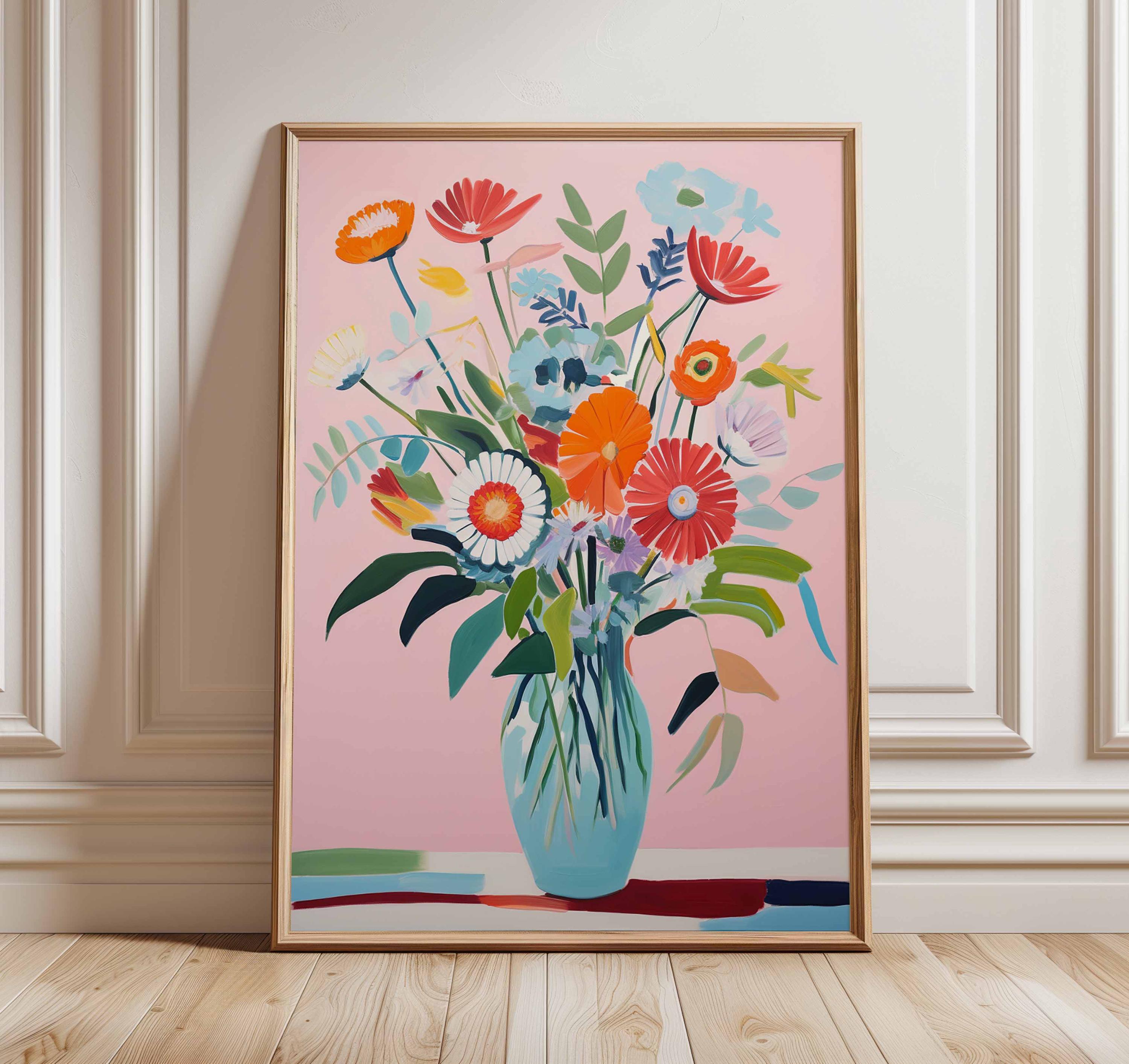 Floral Poster Colorful Flower Bouquet Wall Art Modern Botanical Print ...