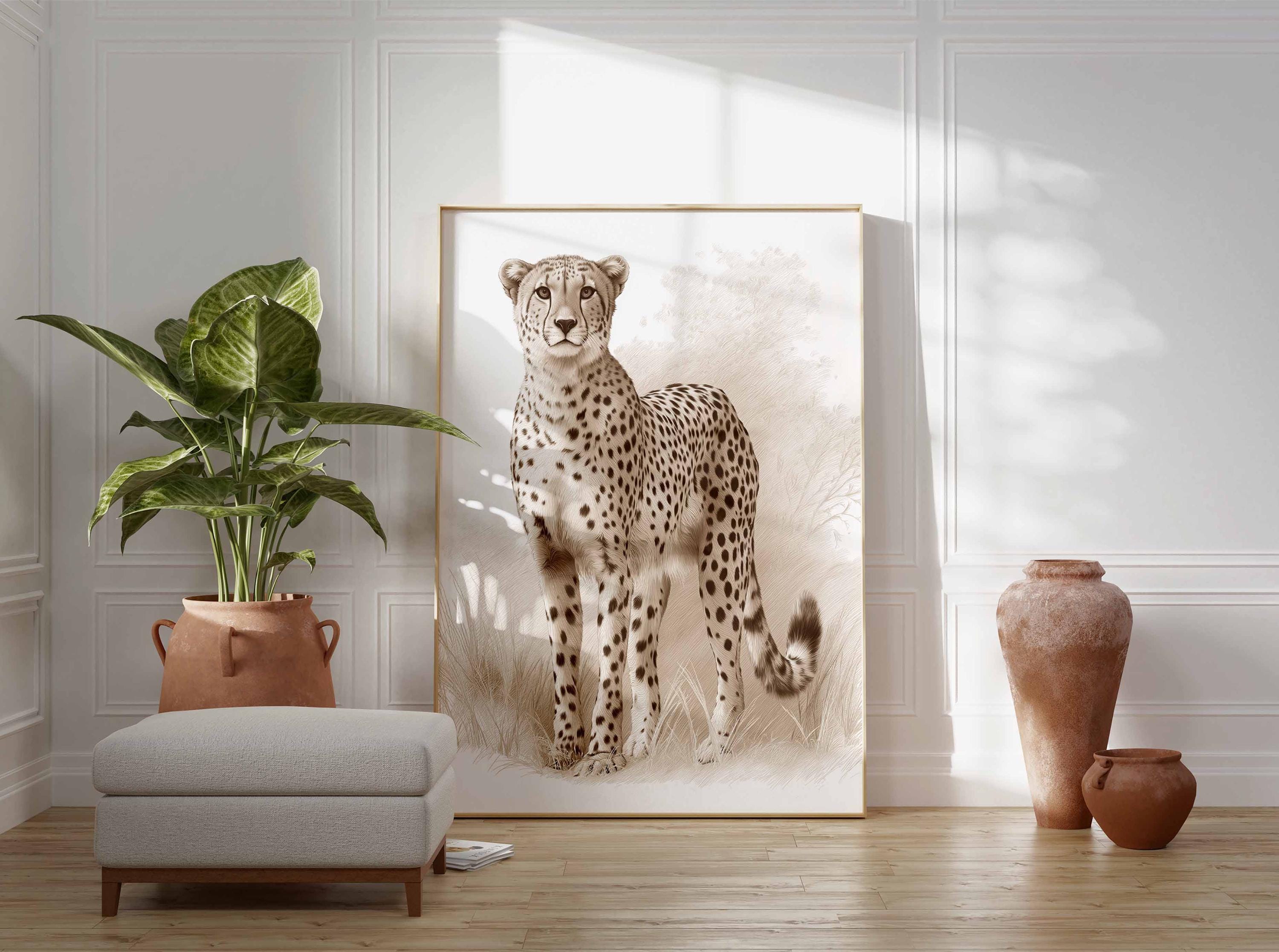 Cheetah Poster – Safari Wildlife Wall Art Print, Elegant Big Cat