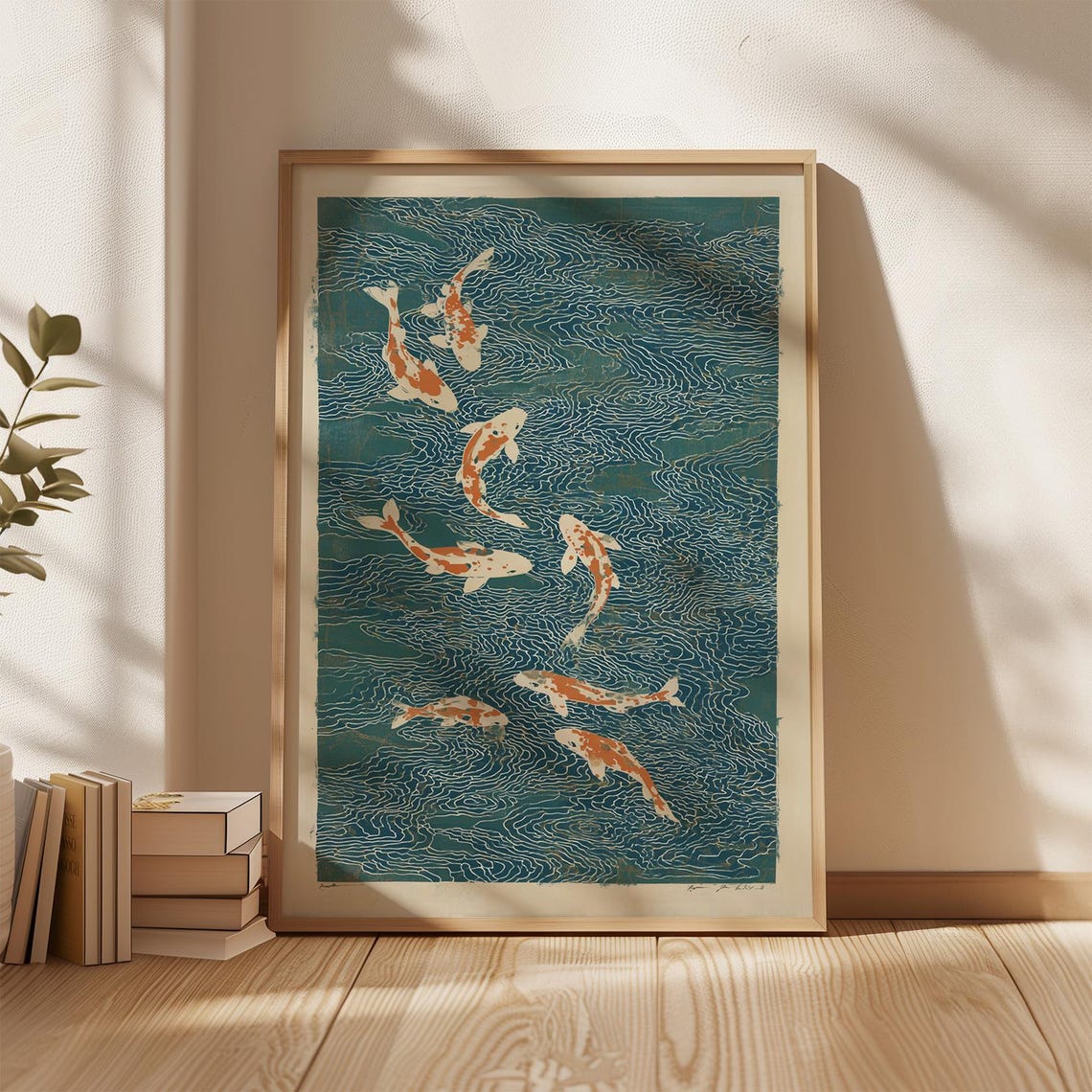 Koi Fish Poster | Japanese Koi Wall Art Print | Vintage Oriental Water ...