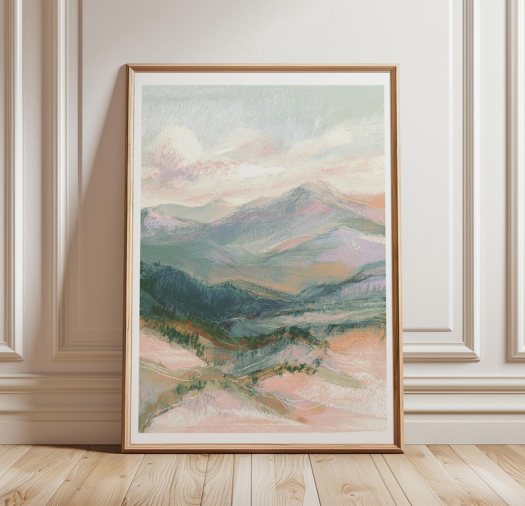 Japanese Mountain Landscape Wall Art Poster Minimal Nature Print ...