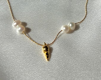 Collier princesse conte de sirènes, collier de perles conte de sirènes, collier sirène coquillages, bijoux meilleure amie, cadeaux pour elle