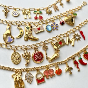 Make Your Own Charm Bracelet, Personalized Gold Charm Jewelry, Custom Gift for Her, Pick Your Charms, Trendy Bracelet, Bridesmaid Gifts