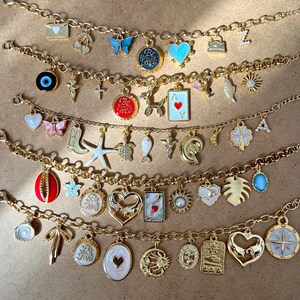 Build Your Own Custom Charm Bracelet,Pick Your Charms,Gold Charm Bracelet for Women,Personalized Birthday Gift,Gift for Her