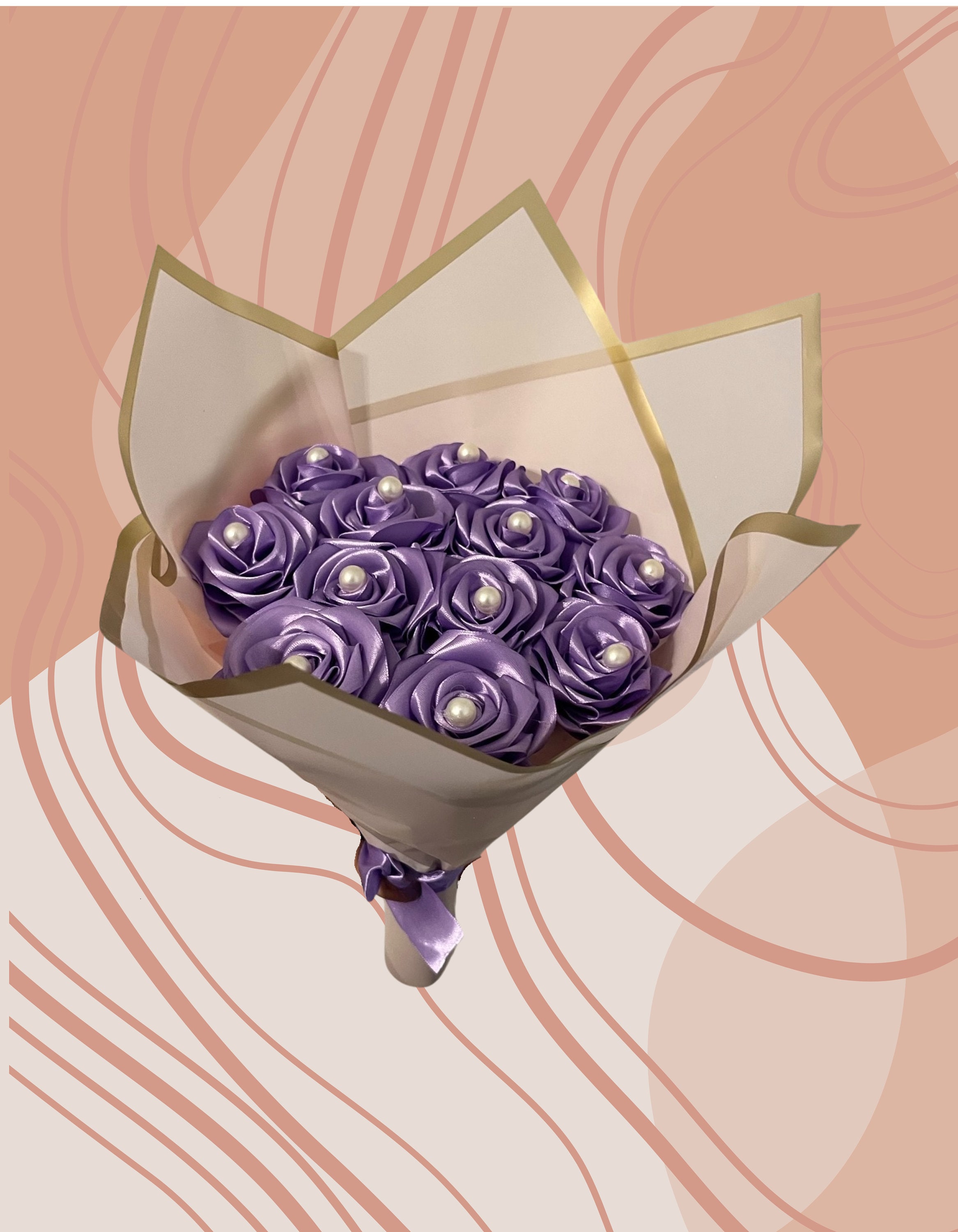 Mundo Eterno Rosa Preservada Azul Oscuro 55cm