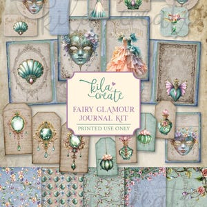 Fairy Glamour Journal Kit, Fairy Junk Journal, Magical Journal, Faerie, Fairyland, Fae, Digital Download, Printable Journal Kit, KILA Create