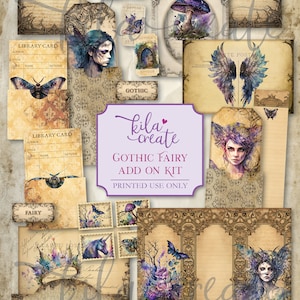 Gothic Fairy Add On Junk Journal Kit, Fairies, Faery Journal, Digital Download, Printable Journal Kit, KILA Create