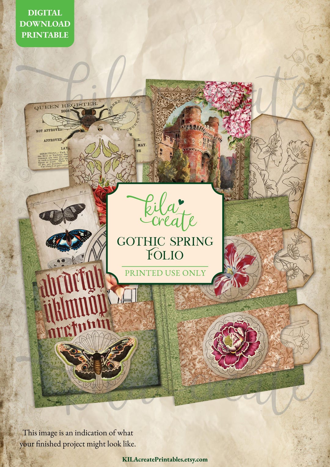 Gothic Spring Folio, Spring Magic Journal Kit, Vintage Gothic Junk ...