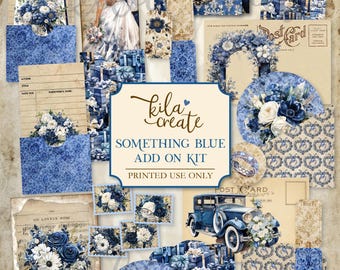 Something Blue Add On Kit, Wedding Journal Kit, Romantic Journal Digital, Love Romance Digital Download, Printable Journal Kit, KILA Create