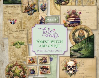 Forest Witch Add On Junk Journal Kit, Witches, Magical Journal, Digital Download, Printable Journal Kit, KILA Create