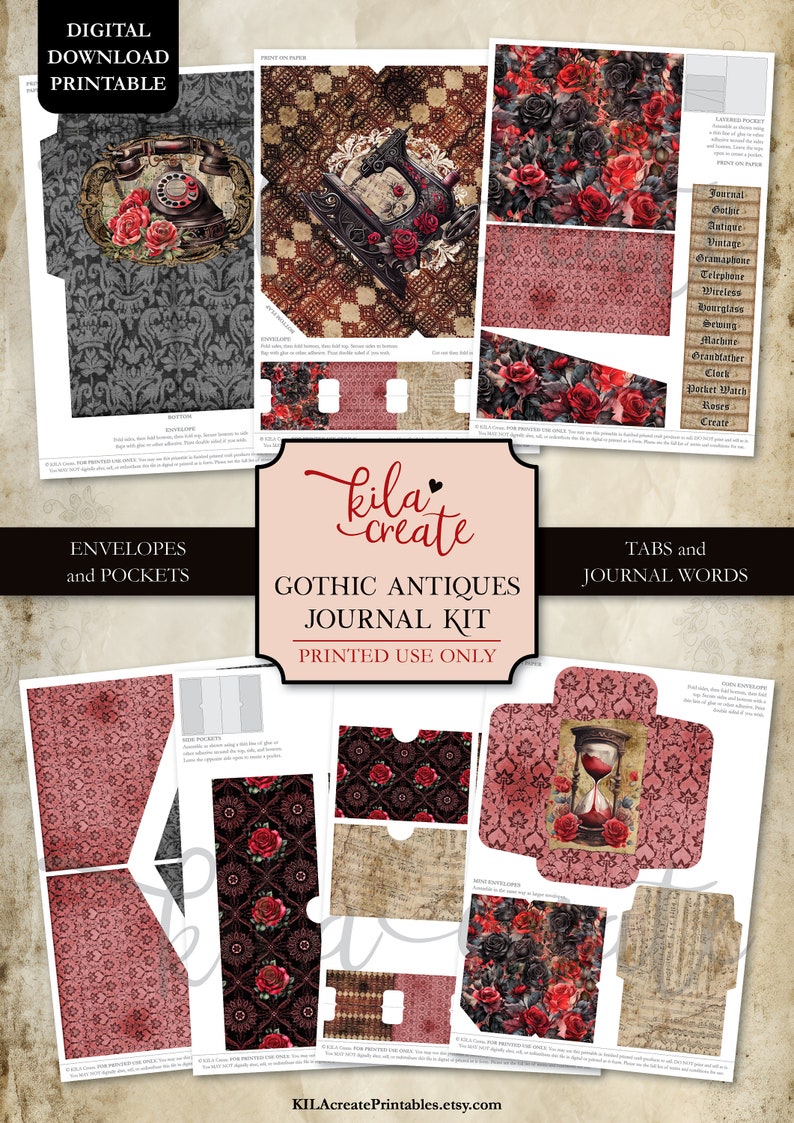 Gothic Antiques Journal Kit, Gothic Victorian Journal, Gothic Junk ...