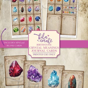 Birthstone Crystal Meanings Cards, Chakra Cards, Chakra Gemstone ...
