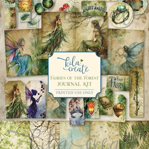 Fairies of the Forest Journal Kit, Fairy Junk Journal, Fairy Ephemera, Magic, Fairies, Digital Download, Printable Journal Kit, KILA Create