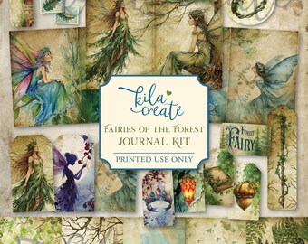 Fairies of the Forest Journal Kit, Fairy Junk Journal, Fairy Ephemera, Magic, Fairies, Digital Download, Printable Journal Kit, KILA Create