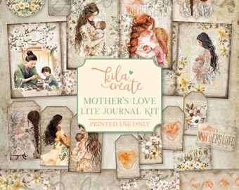 Mother's Love Lite Journal Kit, Mother's Day Journal Kit, Mom, Mum, Pregnancy Journal, Digital Download, Printable Journal Kit, KILA Create