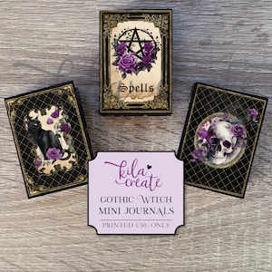 Gothic Witch Mini Journal Kit, Mini Book Printable, Witch Mini Book, Gothic Journal, Digital Download, Printable Journal Kit, KILA Create
